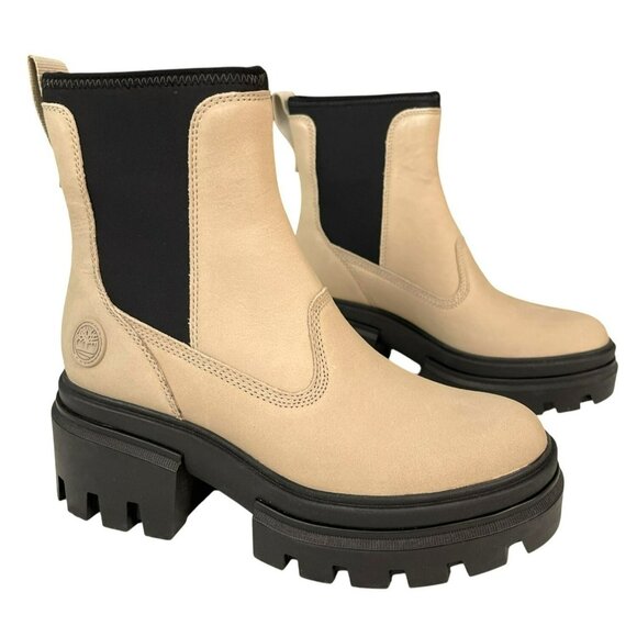 Timberland Shoes - New Timberland Everleigh Chelsea Beige Chunky Sole Chelsea Boots Size 7.5